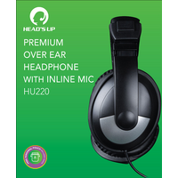 Heads Up Premium Padded Headset with Pouch and In-line Mic