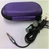 Earphone with PURPLE Case with Mic