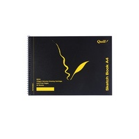 A4 Quill Sketch Book PP Short Bound 110GSM 20 Sheets - Black Q534