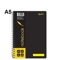 A5 Quill Notebook  70gsm PP 200 Pages Black Q570