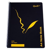 A4 Quill Notebook 70gsm PP 120 Pages Black Q595