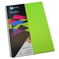 Quill Visual Art Diary PP 110GSM A3 120 Pages - Lime
