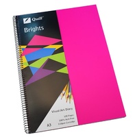 Quill Visual Art Diary PP 110GSM A3 120 Pages - Cerise Pink