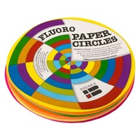 Brenex Fluoro Circles 180mm Diameter Single sided 120 Sheets Assorted Colours