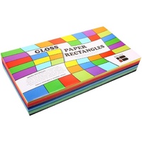 Brenex Gloss Rectangles 250 x 125mm 360 Sheets Assorted Colours