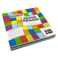 Brenex Glossy Squares  254 x 254mm Single Sided 360 Sheets Assorted Colours
