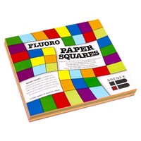 Brenex Fluoro Squares 127 x 127mm Single sided 100 Sheets Assorted Colours