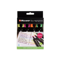 Eco Highlighter Wallet 4, Yellow/Green/Pink/Orange Micador
