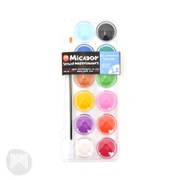 Watercolour Paint Palette Stylist Disc 12 Set (Palette includes a brush)