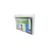 Plastic Document Wallet - A4 Gusset Button - Clear  