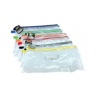 Pack of 6 - A4 Clear Mesh Case 36Cm X 27Cm - 6 Assorted Colour Zips
