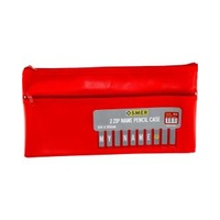 Pencil Case Pvc 2 zip RED Cloth Backed With Alphabet Name Insert - 35cm X 18cm