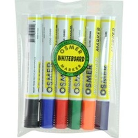 Whiteboard Markers Bullet 6 Colour Wallet 