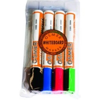 Whiteboard Markers Chisel  4 Colour Wallet Asst