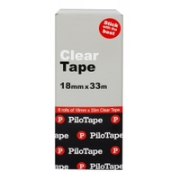 Pilotape Clear Tape 18mm x 33m - BOX 8