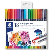 Staedtler Marsgraphic Duo Watercolour Brush Pens 18 Pack