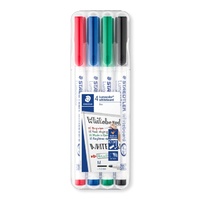 Lumocolor whiteboard pen, assorted wallet of 4