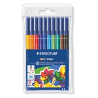 Staedtler Noris Club fibre-tip pens (dry safe ink) - wallet of 10 assorted colours