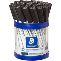 Staedtler whiteboard compact marker bullet point, black - Cup of 32 