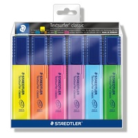 classic highlighters - wallet of 6 assorted colours