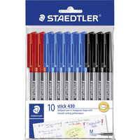 Staedtler Ballpoint pen stick 430 medium Bag of 10 - 5 Blu 3 Blk 2 Red