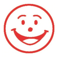 Shiny Merit Stamp - Smiley Face - red