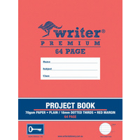Writer Premium Project Book 64pg plain/18mm dotted thirds + margin 330x245