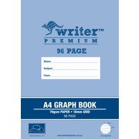 A4 Writer Premium 96pg 10mm Graph Book
