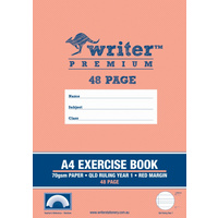 A4 Writer Premium 48pg Exercise Book QLD Year 1 ruled + margin