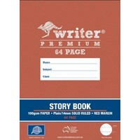 Writer Premium 64pg 1/2 Plain-1/2 14mm Solid Ruled S/book Planet