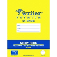 Writer Premium Story Book 64pg Top 1/2 plain - Bottom 1/2 24mm solid ruled 330x240 