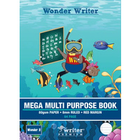 Wonder Writer 64pg Mega Multi Purpose Book 8mm ruled 330x240