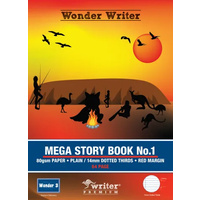 Wonder Writer 64pg Mega Story Book No.1 Plain/14mm Dotted Thirds 330x240 