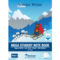 Wonder 64pg Mega Student Note Book QLD Year 1 ruled 330x240