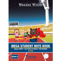 Wonder Writer 64pg Mega Student Note Book QLD Year 3/4 ruled 330x240