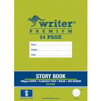 Writer Premium 64pg Story Book Top 1/2 page Plain/1/2 page Qld Year 1 ruled