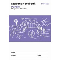 Purple 64pg 10mm Grid Student Notebook