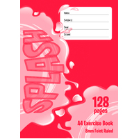 Splash A4 128 Page Exercise Book 8mm Feint Ruled 