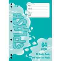 A4 Splash 64pg Binder Book 8mm ruled + margin