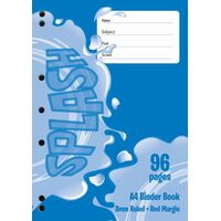 A4 Splash 96pg Binder Book 8mm ruled + margin