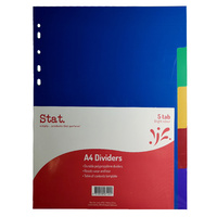 Dividers Stat, A4 PP 5 tab