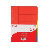 Dividers Stat, A4 PP 5 tab bright