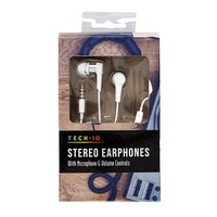 Earphones Stereo with Microphone & Volume Control White *