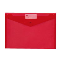 Doculope PP A4 Button Closure Red