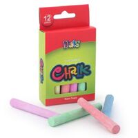 Dats Coloured Chalk (Assorted Pack 12) 