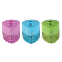 Grip Sharpener, Double Hole Assorted Colours