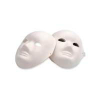Face Mask Paper Mache Full With Elastic Pack 24