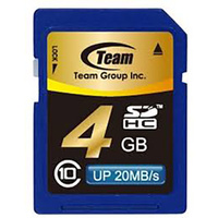 TEAM SDHC MEMORY CARD 4GB (CLASS 10) * LIMITED STOCK - End of Line Product *