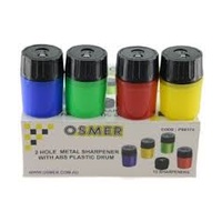 2 Hole Metal Drum Sharpener EACH-  4 Assorted Colours