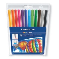 Noris Club fibre-tip pens - wallet of 12 assorted colours